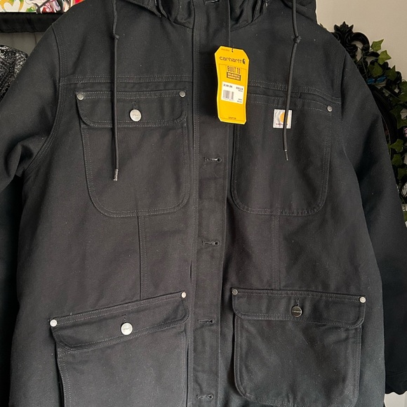 Women’s Original Carhartt Insulated Hooded Canvas Coat - black - Picture 2 of 11